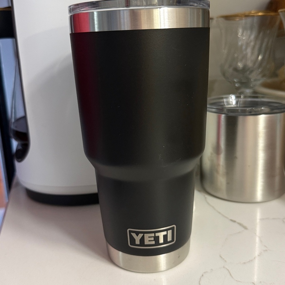 YETI Black Tumbler with Silver Georgia Bulldog Emblem - Picture 2 of 3